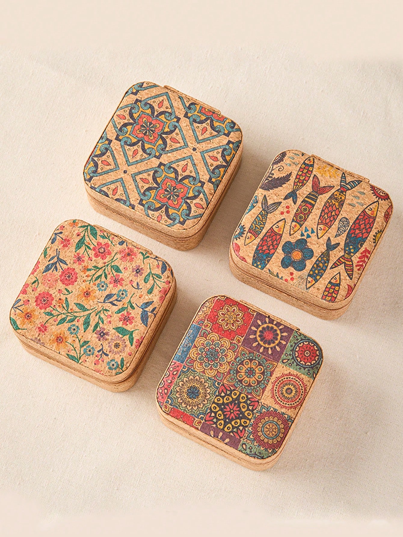 Kotak Perhiasan Vintage Motif  - Travel Accessories Jewelry ulasan dan harga