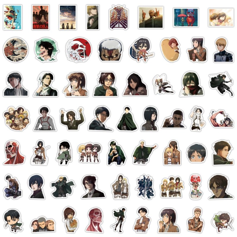 60 Buah Stiker Anime Attack On - Luggage Cover Protector ulasan dan harga